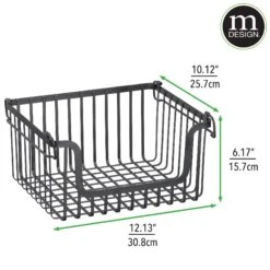 Stackable Wire Pantry Baskets 10 X 12 X 6 12 Stackable Wire Pantry Baskets 10 X 12 X 6 -Home storage 2000 Square JPG 18611MDK.PT04