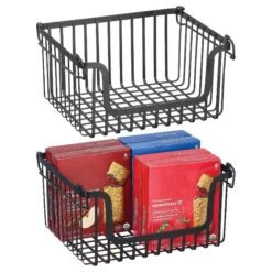 Stackable Wire Pantry Baskets 10 X 12 X 6 11 Stackable Wire Pantry Baskets 10 X 12 X 6 -Home storage 2000 Square JPG 18611MDK 2EMAIN