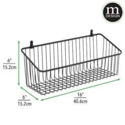 Wire Wall Baskets 6 X 16 X 6 -Home storage 2000 Square JPG 19246MDHS.PT05