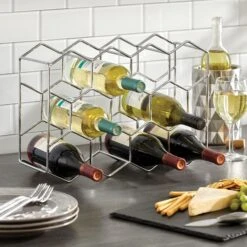 11-Bottle Honeycomb Wine Rack -Home storage 2000 Square JPG 19336MDK glam 20SQ