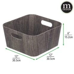 Paperboard Storage Bins 12 X 12 X 6 -Home storage 2000 Square JPG 19339MDK dims