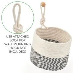 Woven Cotton Rope Nesting Basket Set With Tie Handles 11 Woven Cotton Rope Nesting Basket Set With Tie Handles -Home storage 2000 Square JPG 19365MDBST detail3