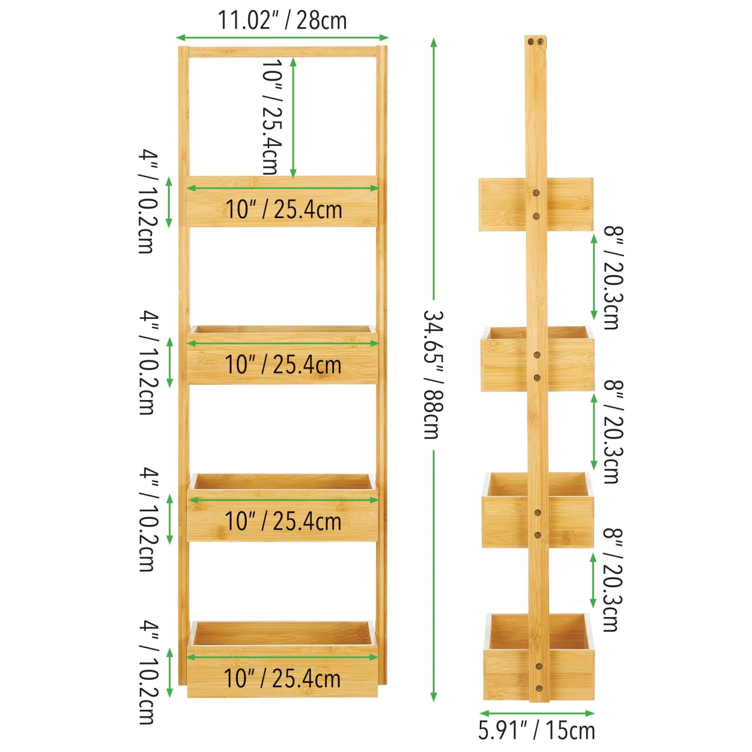 4-Tier Bamboo Storage Tower 4 4-Tier Bamboo Storage Tower - Image 4