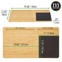 Bamboo Lap Desk With Mouse Pad -Home storage 2000 Square JPG 19567MDHS dims