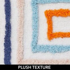 Rainbow Stripes Bath Mat -Home storage 2000 Square JPG 19588MDBA detail1