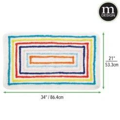 Rainbow Stripes Bath Mat -Home storage 2000 Square JPG 19588MDBA dims