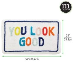 Rainbow You Look Good Bath Mat -Home storage 2000 Square JPG 19590MDBA dims