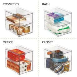2-Drawer Stackable Bath Organizer 8.5 X 6 X 8 -Home storage 2000 Square JPG 20487MDK detail1 ecfe6e76 fa63 4a8b 9f36 45480a713607
