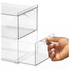 2-Drawer Stackable Kitchen Organizer 8.5 X 6 X 8 -Home storage 2000 Square JPG 20487MDK hand