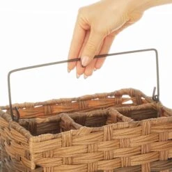 Woven Plastic Cutlery Caddy -Home storage 2000 Square JPG 21015MDK 20Hand