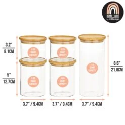 5-Piece Kitchen Canister Set -Home storage 2000 Square JPG 21037MDK dims