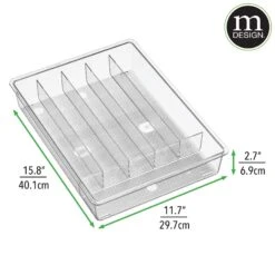 6-Section Utensil Drawer Organizer -Home storage 2000 Square JPG 22026MDK dims