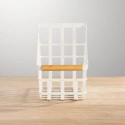 Wire Pantry Basket With Bamboo Handle 12 X 6 X 8 10 Wire Pantry Basket With Bamboo Handle 12 X 6 X 8 -Home storage 2000 Square JPG 22060MDK SellShot