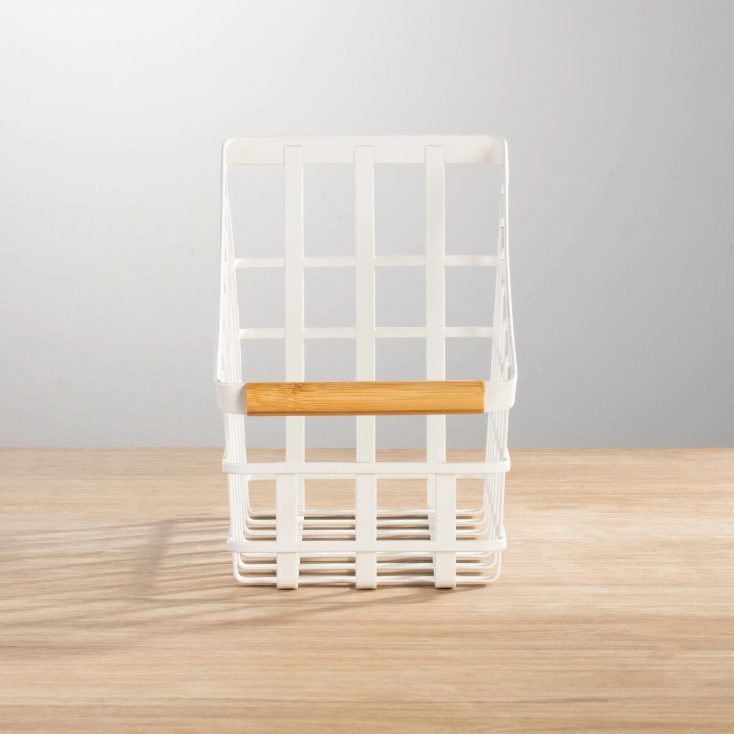 Wire Pantry Basket With Bamboo Handle 12 X 6 X 8 4 Wire Pantry Basket With Bamboo Handle 12 X 6 X 8 - Image 4