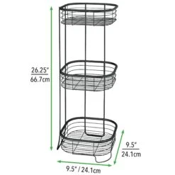 Bathroom 3-Tier Corner Basket Stand -Home storage 2000 Square JPG 2278MDBST