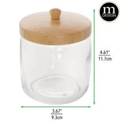 Glass Bathroom Canisters With Bamboo Lids 5 Glass Bathroom Canisters With Bamboo Lids -Home storage 2000 Square JPG 3259MDBA Dimensions