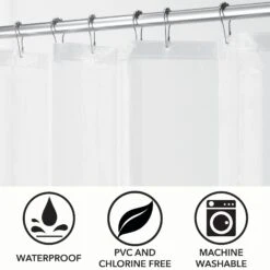 PEVA Shower Curtain Liner -Home storage 2000 Square JPG 3PEVA 20clear 2EPT02
