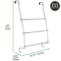 Over-the-Door Towel Rack With Hooks 14 Over-the-Door Towel Rack With Hooks -Home storage 2000 Square JPG 4798MDBST DIMS