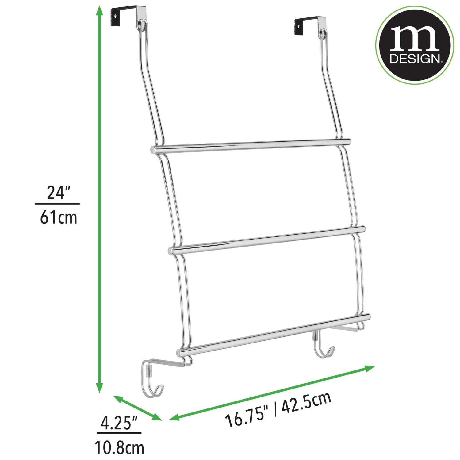 Over-the-Door Towel Rack With Hooks 6 Over-the-Door Towel Rack With Hooks - Image 6