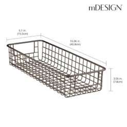 Wire Pantry Basket 16 X 6 X 3 8 Wire Pantry Basket 16 X 6 X 3 -Home storage 2000 Square JPG 4806MDK Dimensions