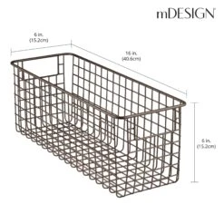 Wire Pantry Basket 16 X 6 X 6 -Home storage 2000 Square JPG 4807MDK Dimensions