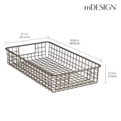 Wire Pantry Basket 16 X 9 X 3 -Home storage 2000 Square JPG 6384MDCO Dimensions