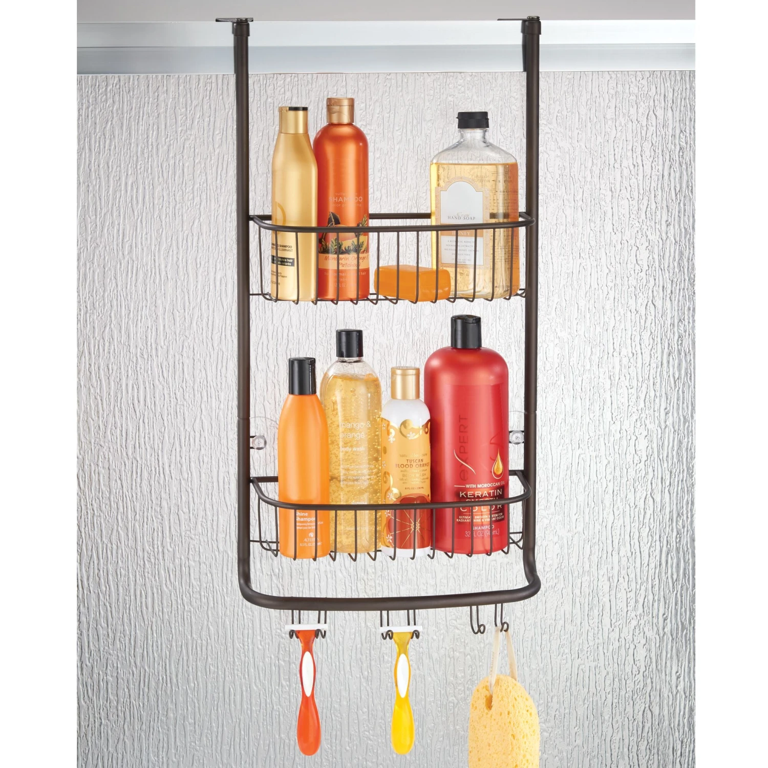 Over-the-Door Shower Caddy With 6 Hooks 5 Over-the-Door Shower Caddy With 6 Hooks - Image 5