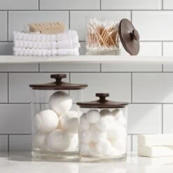 Round Vanity Canister Set -Home storage 2000 Square JPG Clarity 20Canisters 20Bronze BATH