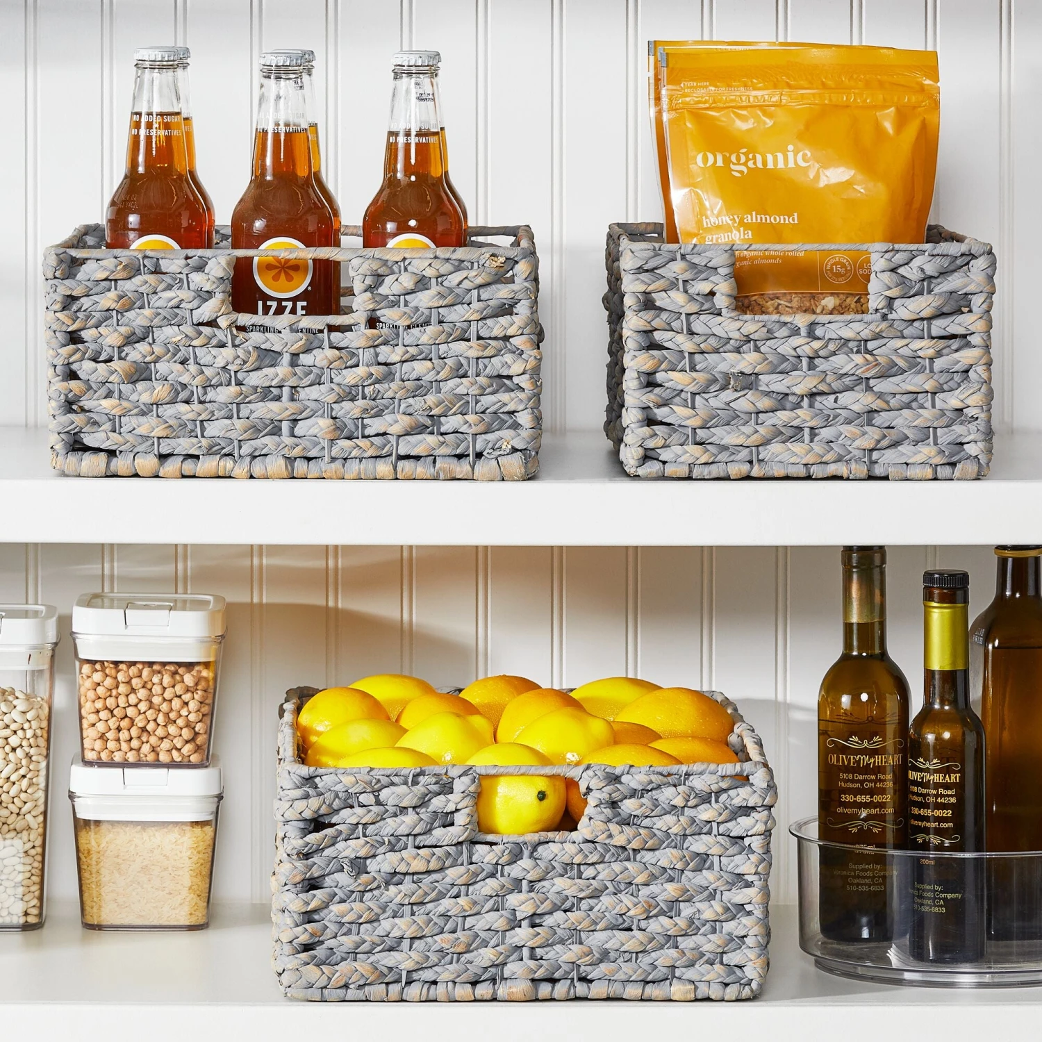 Hyacinth Kitchen Basket With Handles 12 X 9 X 6 3 Hyacinth Kitchen Basket With Handles 12 X 9 X 6 - Image 3
