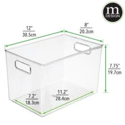 Clear Plastic Bin With Handles 12 X 8 X 8 -Home storage 2000 Square JPG RFQ 2015224 20dims clear