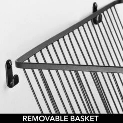 Wire Wall Baskets 5 X 12 X 7 15 Wire Wall Baskets 5 X 12 X 7 -Home storage 2000 Square JPG RFQ 2032274 20black detail2