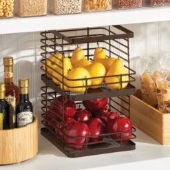 Stackable Wire Pantry Baskets 11 X 8.5 X 9 -Home storage 2000 Square JPG RFQ 2033119 20bronze 20glam