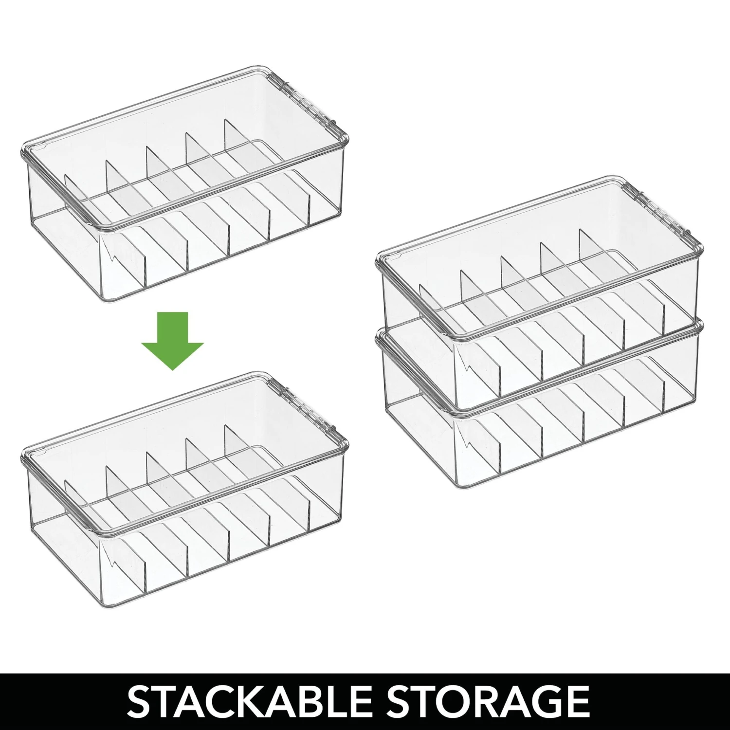 6-Section Stackable Storage Box 6 6-Section Stackable Storage Box - Image 6