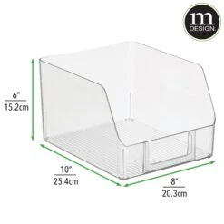 Open Front Bin Set With Label Holder 10 X 8 X 6 -Home storage 2000 Square JPG RFQ 2040067 20dims