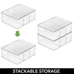 3-Section Stackable Bin With Pantry Labels -Home storage 2000 Square JPG RFQ 2040212 detail3