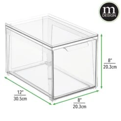 Stackable Closet Storage Drawer 12 X 8 X 8 -Home storage 2000 Square JPG RFQ 2040228 20clear dims 3025cbfc 45b8 44a5 927b a1c9a2ce6017