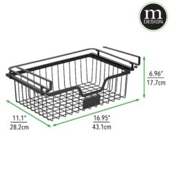 Under Shelf Sliding Basket With Label Plate 11 X 17 X 7 -Home storage 2000 Square JPG RFQ 2042735 20matte 20black dims