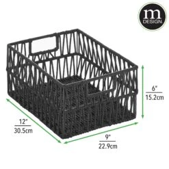 Macrame Wire + Cotton Rope Baskets 12 X 9 X 6 9 Macrame Wire + Cotton Rope Baskets 12 X 9 X 6 -Home storage 2000 Square JPG RFQ 2043507 20black dims