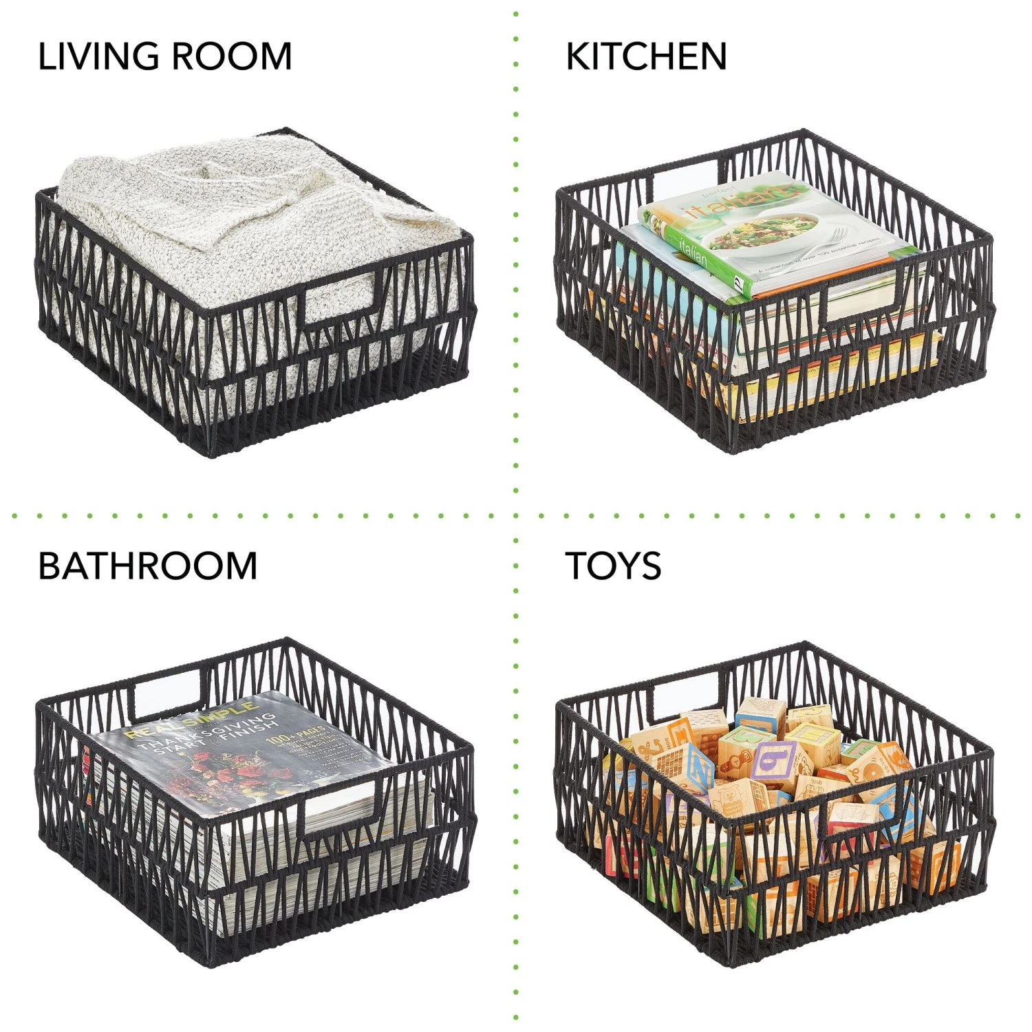 Cotton Rope Basket 13 X 12 X 6 5 Cotton Rope Basket 13 X 12 X 6 - Image 5