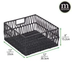 Cotton Rope Basket 13 X 12 X 6 10 Cotton Rope Basket 13 X 12 X 6 -Home storage 2000 Square JPG RFQ 2043508 20black dims