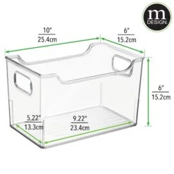 Kitchen Storage Bin With Handles 10 X 6 X 6 -Home storage 2000 Square JPG RFQ 209963 20dims clear