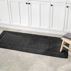 Non-Slip Cotton Bath Runner 25 Non-Slip Cotton Bath Runner -Home storage 2000 Square JPG cotton 20spa 20lg BLACK 20glam2