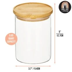 Glass Kitchen Canister With Bamboo Lid 5 Glass Kitchen Canister With Bamboo Lid -Home storage 2000 Square JPG med 20canister dims