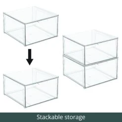 Stackable Bath Storage Drawer 14 X 14.5 X 8 -Home storage 20422MDBST Detail