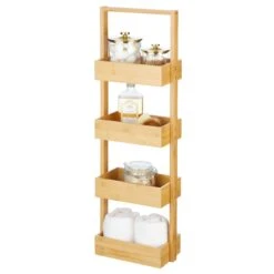 4-Tier Bamboo Storage Tower 6 4-Tier Bamboo Storage Tower -Home storage 2500 Square JPG 19565MDBST Outline